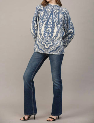 Fate - Jacquard Knit Mock Neck Sweater