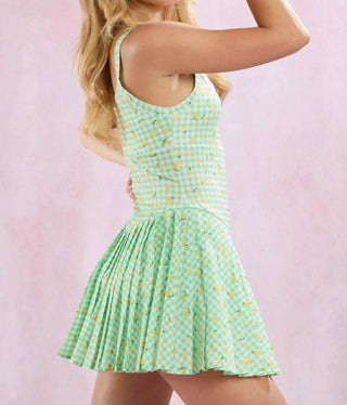 Peach Love - Gingham Lemon Sporty Romper