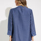 Joseph Ribkoff - Sheer Stripes Three-quarter Sleeves Asymmetric Jacket