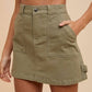 Anniewear - Stretch Cargo Denim Mini Skirt