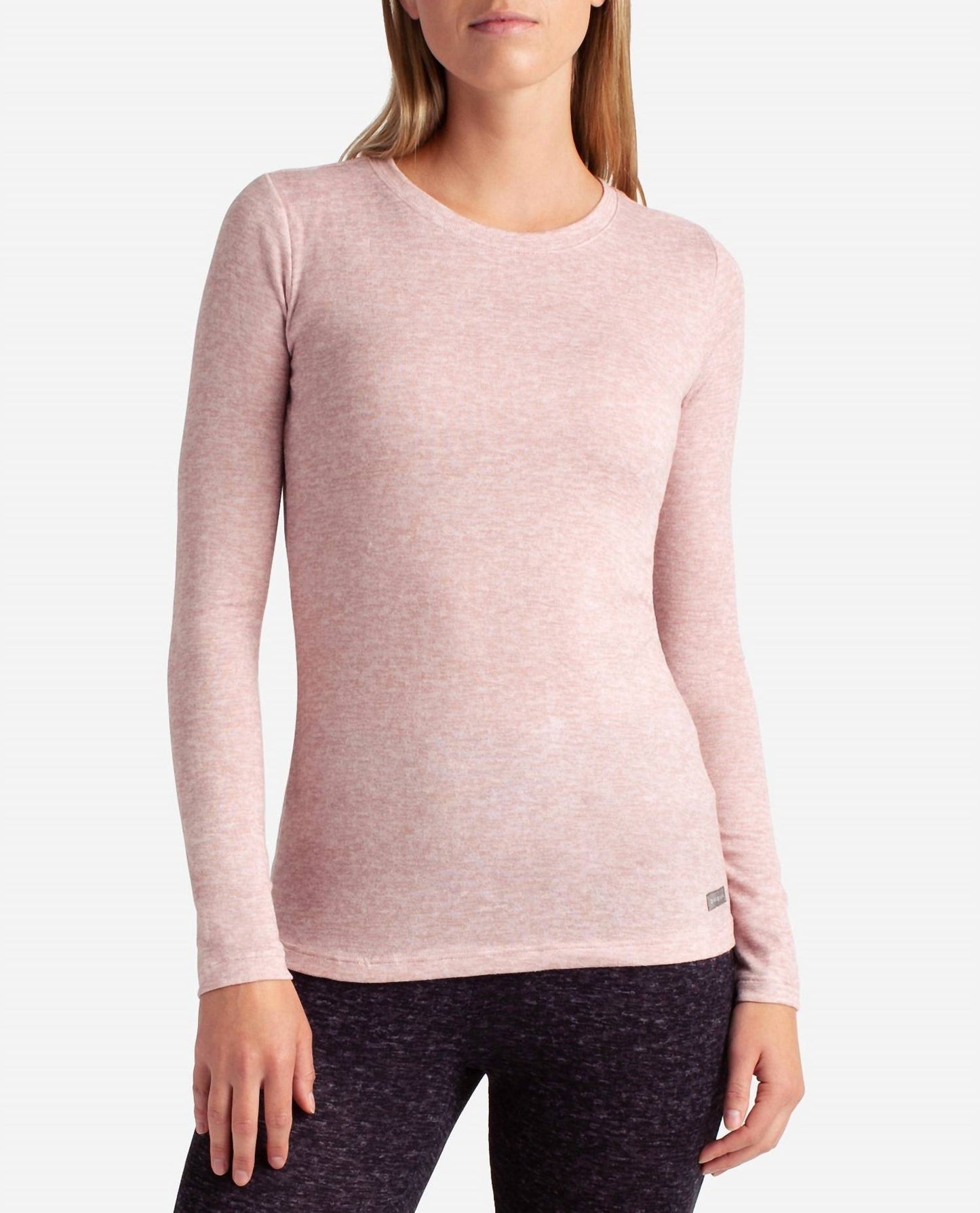 Danskin - 2-pack Long Sleeve Hacci Crew Neck Layering Top