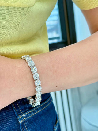 Diana M Jewels - Pulseira de tênis redonda com diamantes cultivados em laboratório de 42,00 cts
