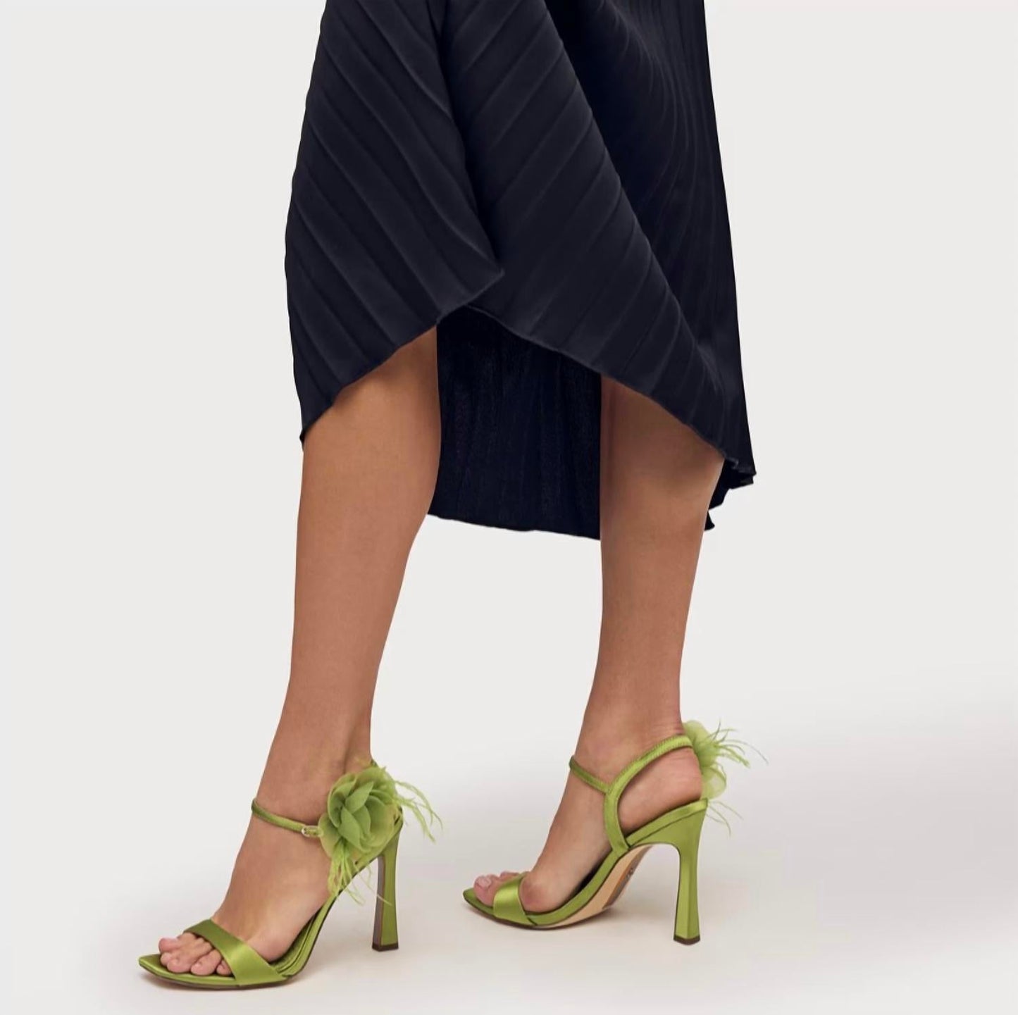 Sam Edelman - Women's Leana Suede Squared Open Toe Stiletto Heeled Sandals