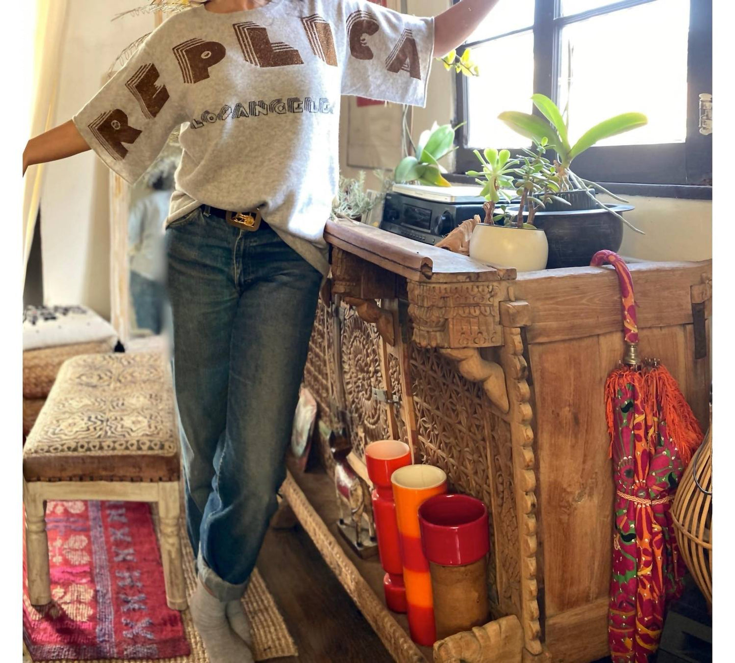Replica Los Angeles - Replica Logo Oversized Boyfriend Tee Sweater