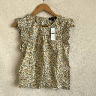 J.Crew - Blusa franzida com mangas franzidas em voile de algodão com estampa floral