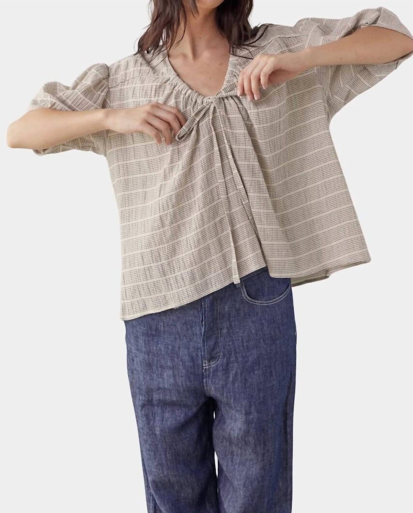 Amente - Front Tie Blouse
