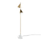 Cone 65' Glam Metal Floor Lamp in Brushed Gold Metal with White Faux Marble Base
