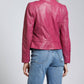 11 Uptown - Collarless Lamb Leather Zip Up Jacket
