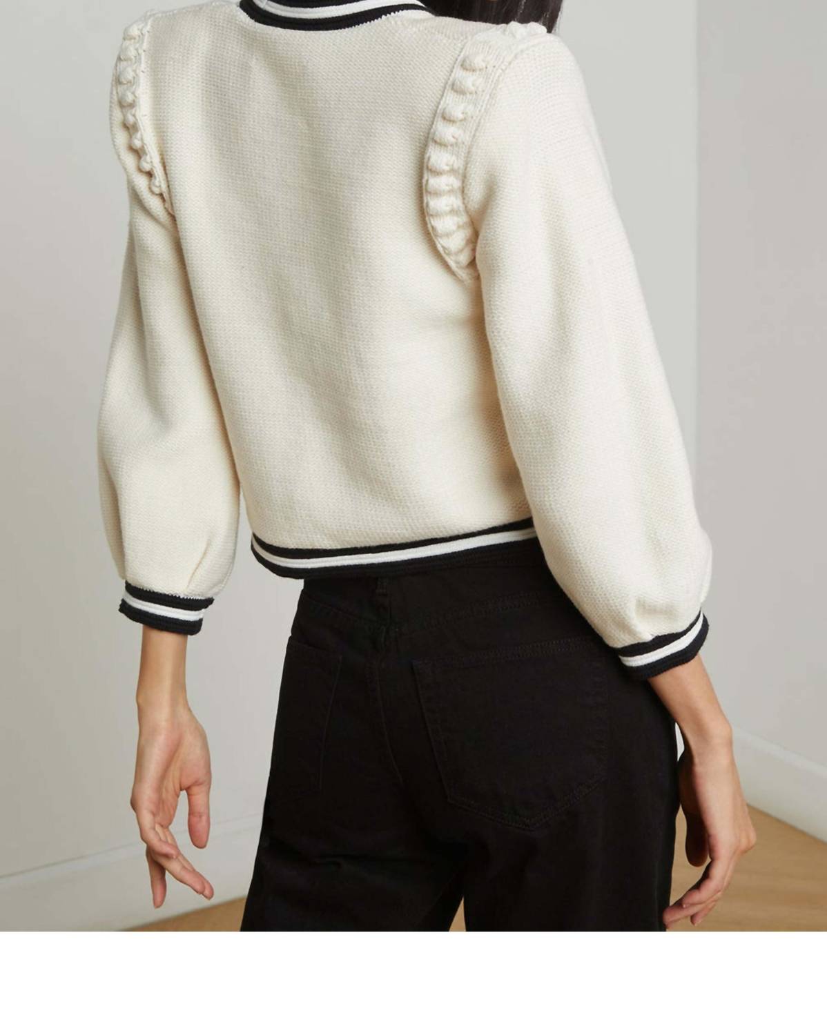 L'Agence - Kaito Contrast Trim Crop Cardigan