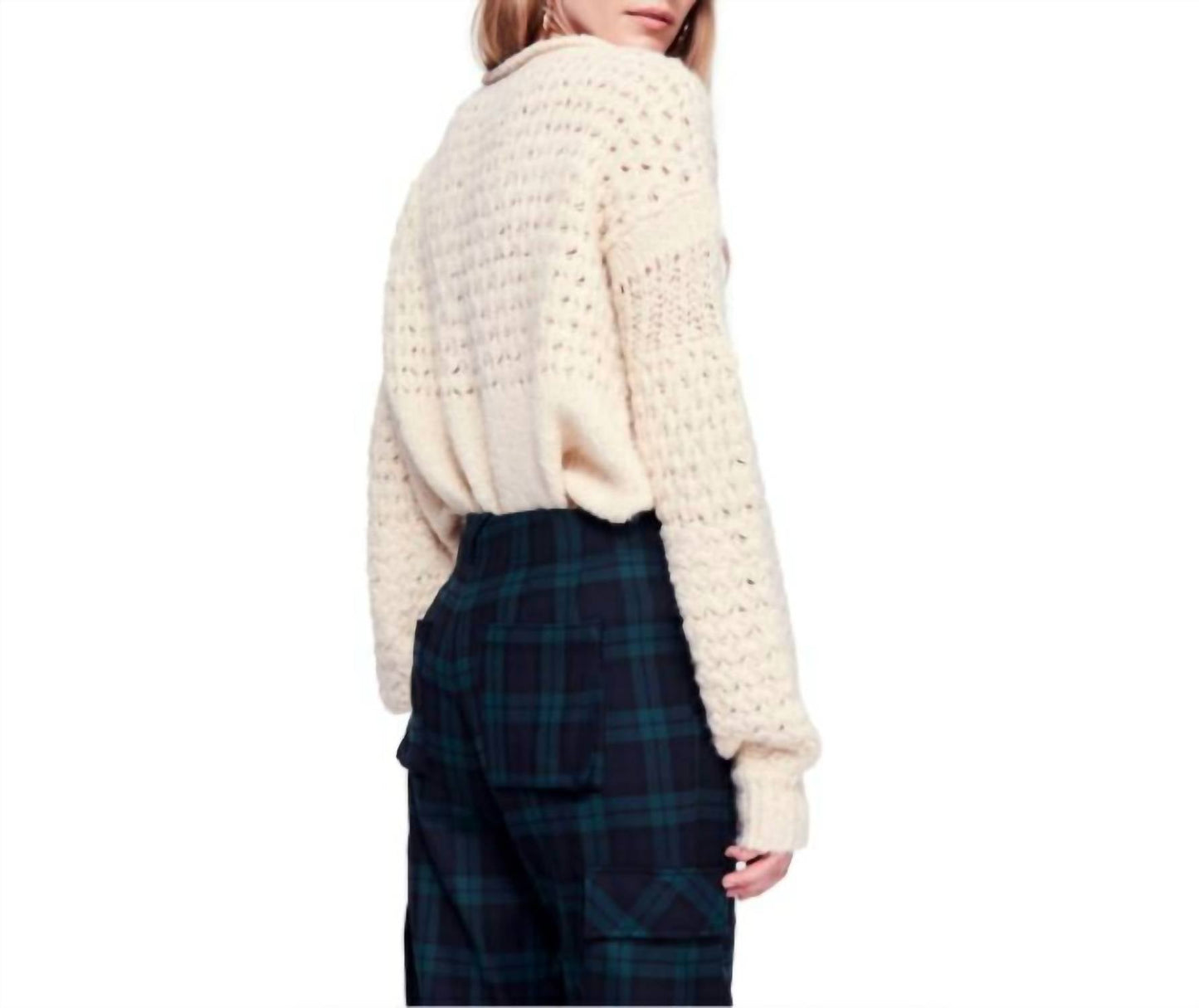 Free People - Crochet Wool Blend Sweater