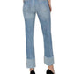 Risen - High Rise Crop Straight Cuffed Slim Jeans