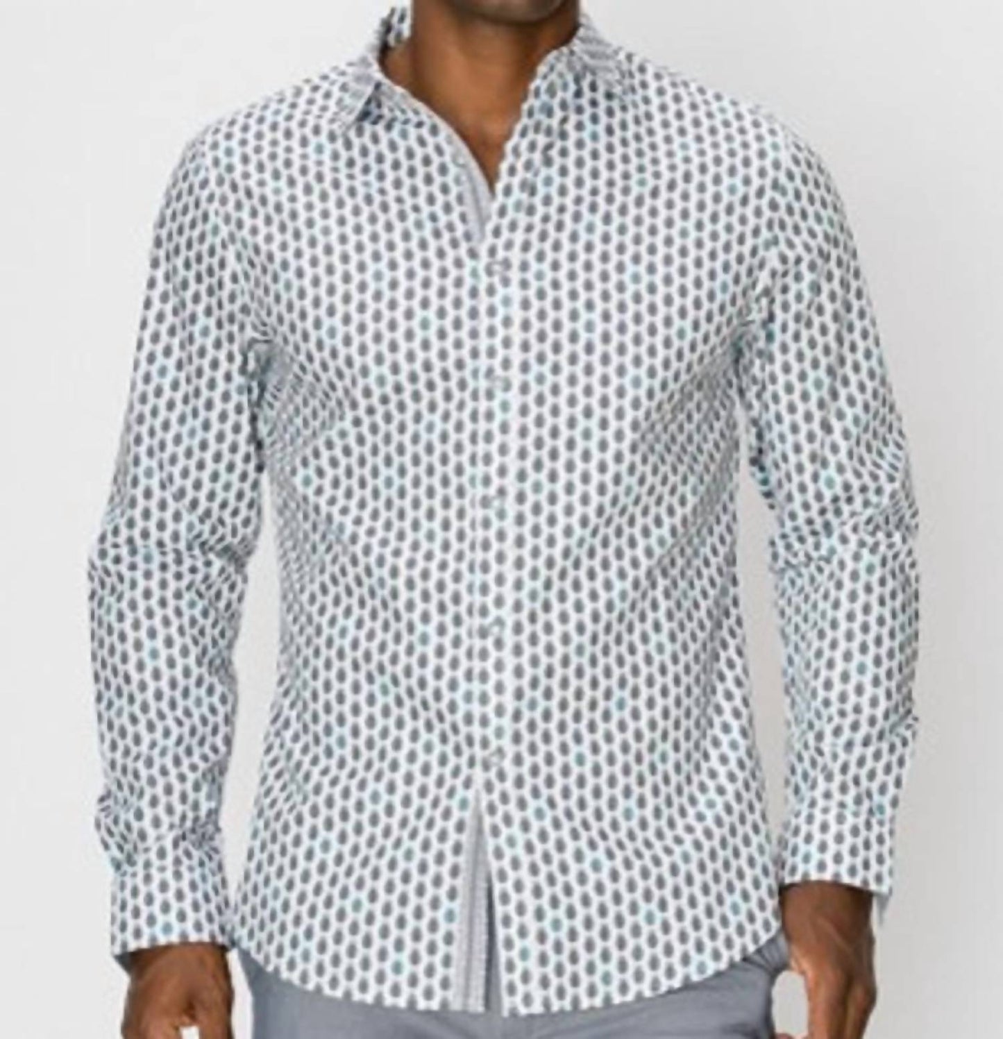 Zexi - Pineapple Button Down Dress Shirt