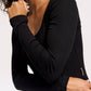 Bandier - Rivington Ribbed Long Sleeve Scoop Neck Crop Top