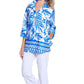 Multiples - Flounce Sleeve Print Jacket (petite Size)