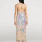 Loveshackfancy - Miriana Feather-trimmed Sequin Slip Midi Dress