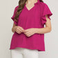 Entro - Ruffled Flutter Sleeve Blouse