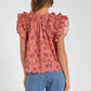 Elan - Short Sleeve Tie Front Blouse