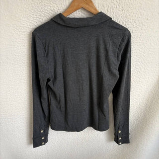 J.Crew - Blusa feminina de manga comprida com botões e canelado refinado