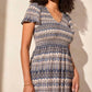 Tribal - Ruched Top Short Sleeve Maxi Dress