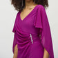 Joseph Ribkoff - Chiffon Overlay V-neck Sheath Dress