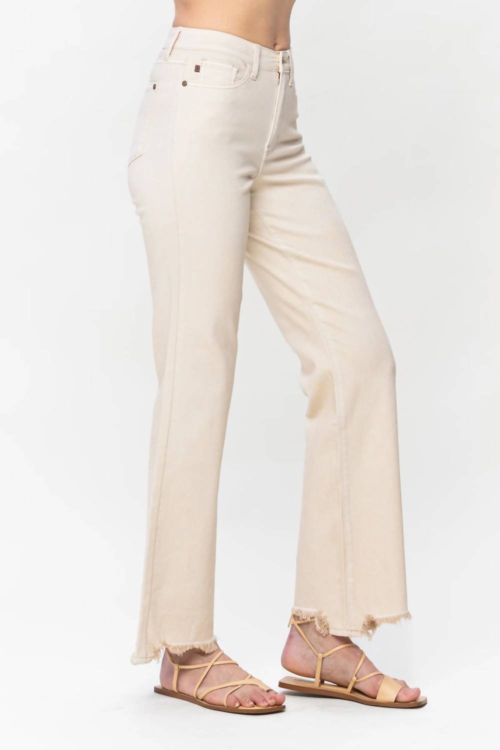 Judy Blue - Destroyed Hem Straight Leg Jeans