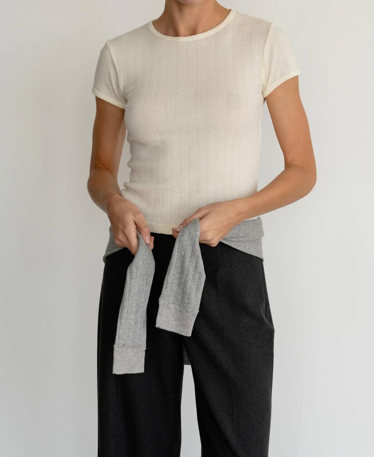 Donni. - The Pointelle Baby Short Sleeve Tee