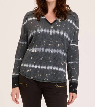 Xcvi - Pulôver de malha waffle com decote em V e gola V BULLOCK