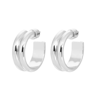 Eklexic - Brincos de argola duplos femininos