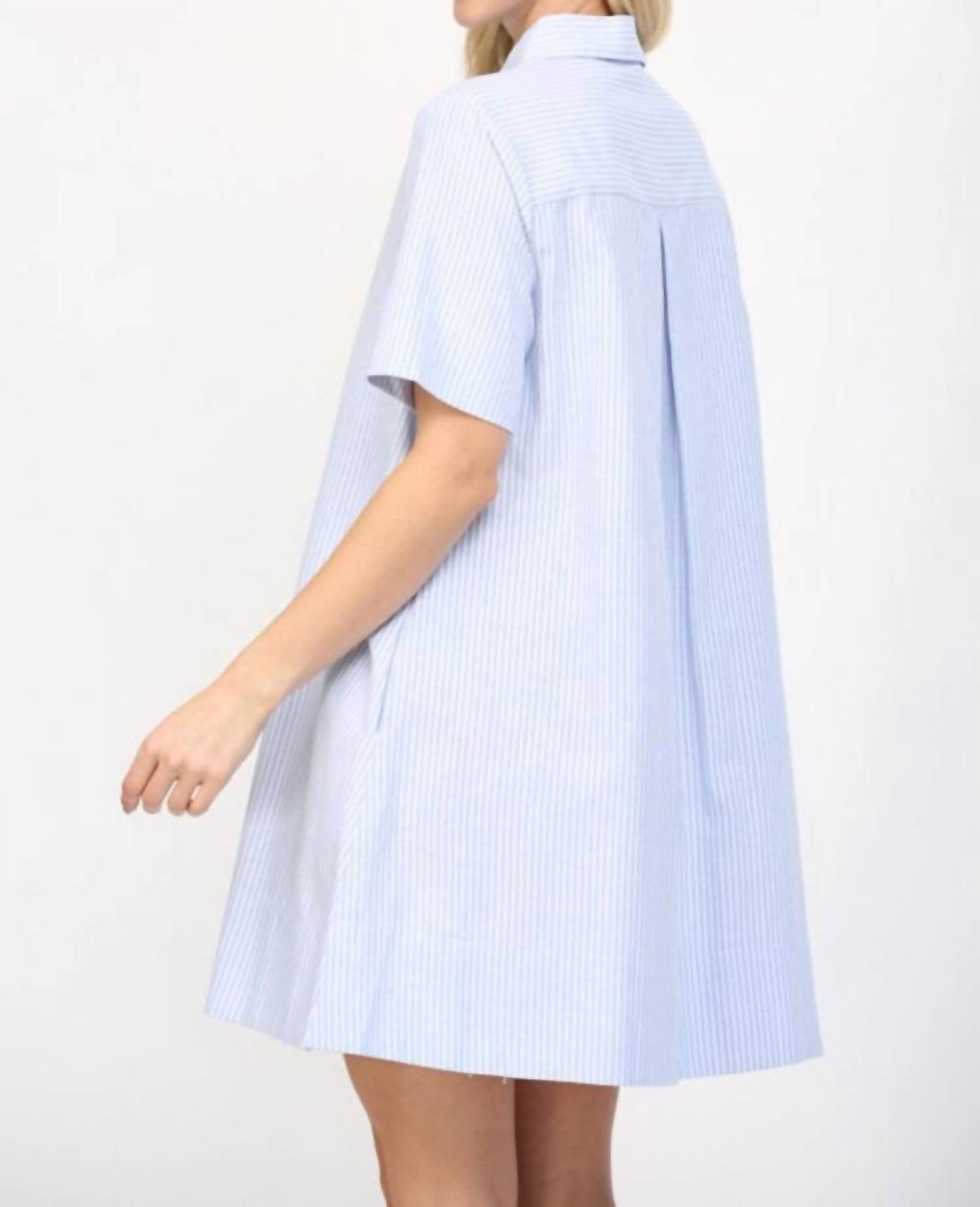 Fate - Hannah Pin Stripe Woven Mini Shirt Dress