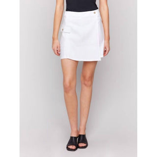 Charlie B - Linen Blend Wrap Skort