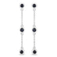 0.66 Carat Genuine Blue Sapphire .925 Sterling Silver Earrings