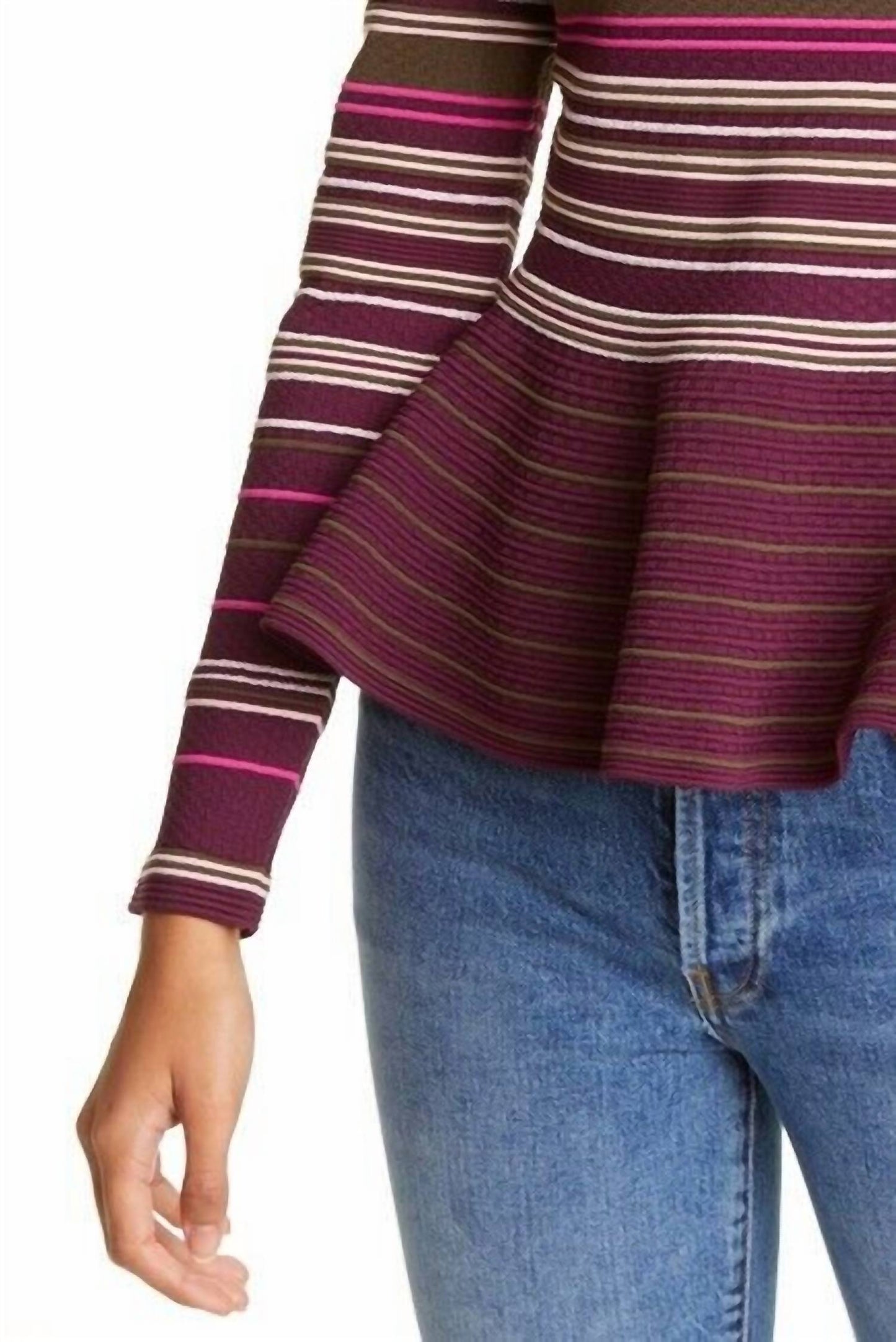 Ted Baker - London Leytina Striped Peplum Sweater