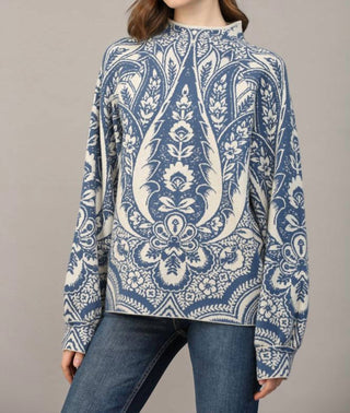 Fate - Jacquard Knit Mock Neck Sweater