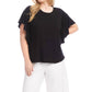 Karen Kane - Flutter Sleeve Crew Neck Top - Plus