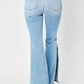 Judy Blue - Mid-rise Peak-a-boot Hem Slit Flare Jeans