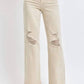 Judy Blue - Full Size High Waist Distressed Wide Leg Jeans