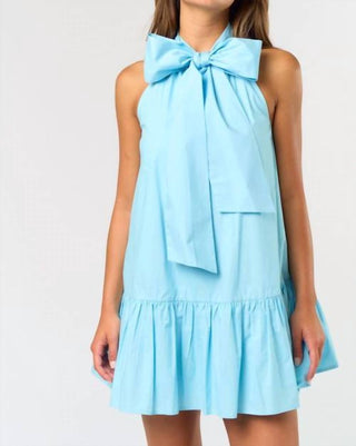 Lalavon - Vestido curto sem mangas Lenora com fita