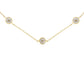 Yellow Color Plated Sterling Silver Diamond Station Necklace (1/2 cttw, K-L Color, I2-I3 Clarity)