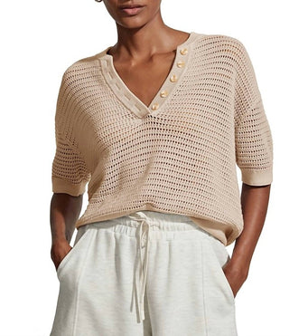 Varley - Callie Knit Boxy Split Top
