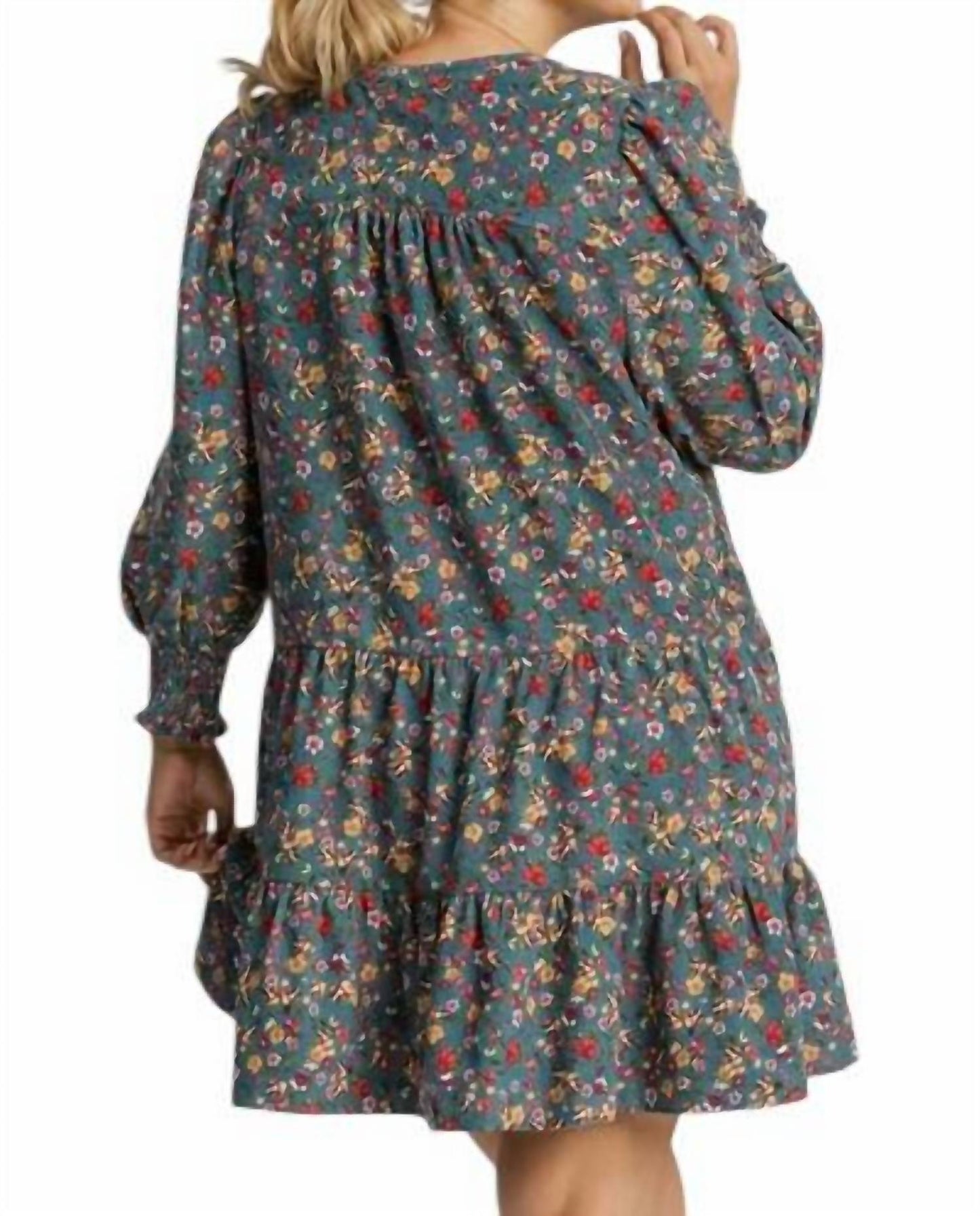 Umgee - Floral Corduroy Dress