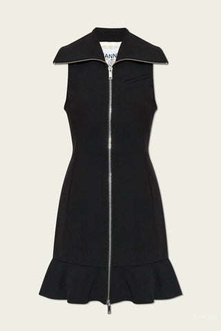 Ganni - Vestido curto de crepe colado