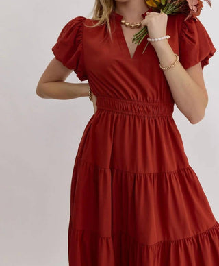 Entro - Puff Sleeve Maxi Dress