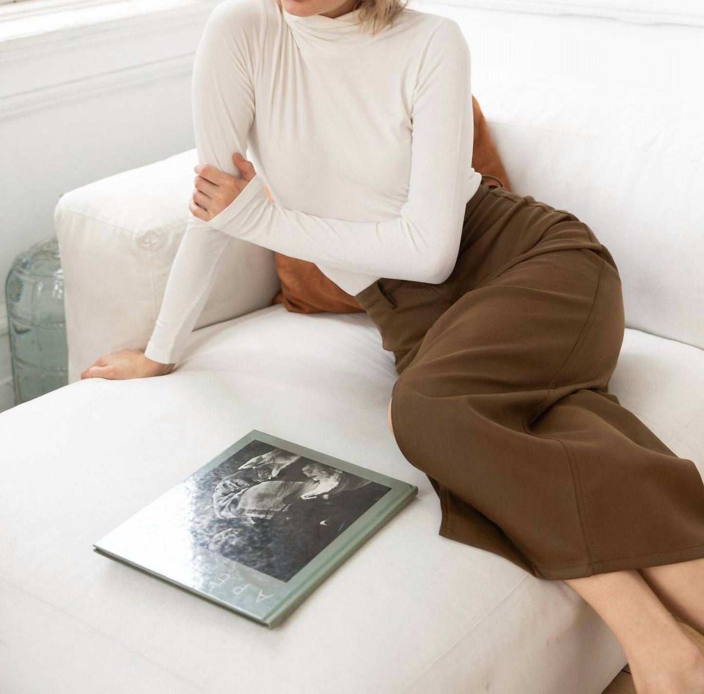 Recollection Brand - Midi Front Slit Leather Skirt