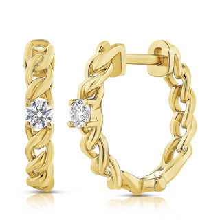 Diana M Jewels - Brincos Huggie de 1,92 gr com diamantes de 0,12 ct