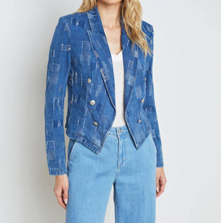 L'Agence - Blazer jeans Wayne com frente aberta