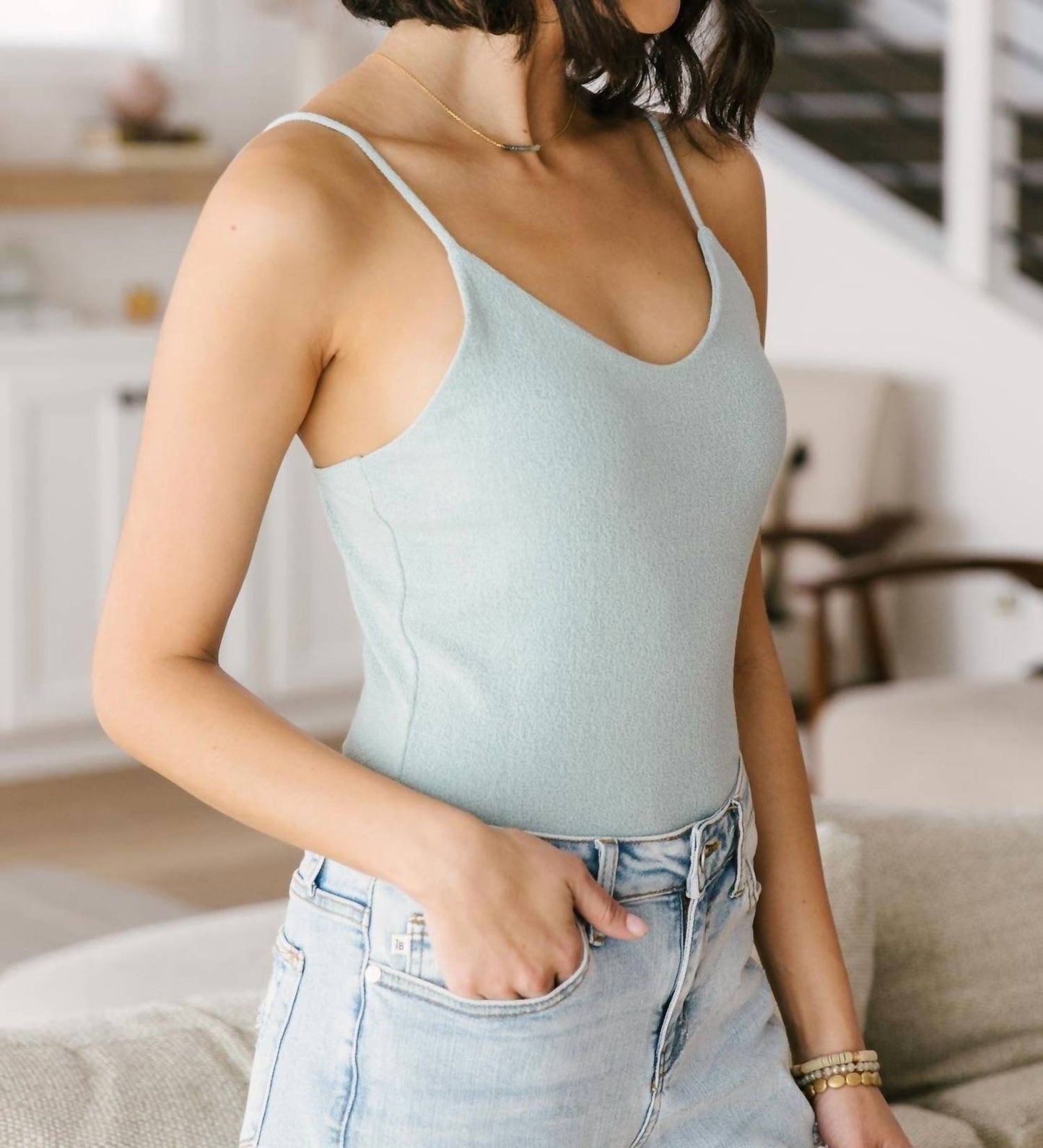 White Birch - Better Or Best Seafoam Tank Bodysuit
