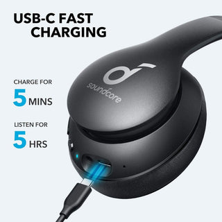 Fones de ouvido Bluetooth over-ear Soundcore by Anker-Life 2 Neo | 60 horas de reprodução | Driver de 40 mm | Graves mais potentes | Preto