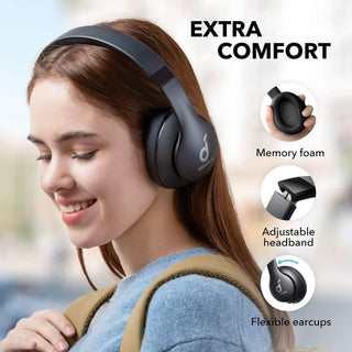 Fones de ouvido Bluetooth over-ear Soundcore by Anker-Life 2 Neo | 60 horas de reprodução | Driver de 40 mm | Graves mais potentes | Preto