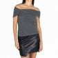 Autumn Cashmere - Off The Shoulder Cowl Twist Glitter Sweater