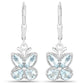 1.76 Carat Genuine Aquamarine .925 Sterling Silver Earrings
